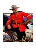 "Canadian Mountie,"March 25, 1933 Giclee Print by Edgar Franklin Wittmack