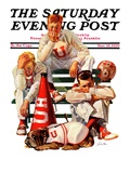 "Cheerleaders after Lost Game," Saturday Evening Post Cover, November 18, 1939 Giclee Print by Lonie Bee