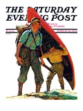 "Canoe Portage," Saturday Evening Post Cover, March 24, 1934 Giclee Print by Eugene Iverd