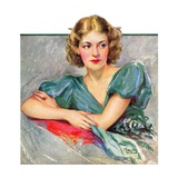 "Woman in Teal,"March 11, 1933 Giclee Print by Marland Stone