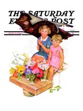 "Flower Children," Saturday Evening Post Cover, May 5, 1934 Giclee Print by Ellen Pyle