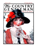 "Woman with Fan," Country Gentleman Cover, August 1, 1925 Giclee Print by J. Knowles Hare