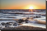 Sunset at Blue Point Stretched Canvas Print by Daniel J. Bellyk