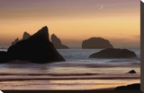 Moonset Stretched Canvas Print by Mike Jones