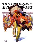 "Dancing Warrior," Saturday Evening Post Cover, April 4, 1936 Giclee Print by William Henry Dethlef Koerner