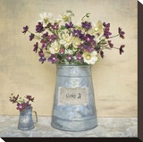 Plum Daisies Stretched Canvas Print by Cristin Atria
