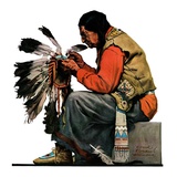 "Indian Headdress,"April 10, 1926 Giclee Print by Edgar Franklin Wittmack