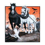 "Plowing the Field,"July 26, 1924 Giclee Print by Paul Bransom