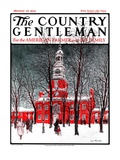 "Indenpendence Hall in Winter," Country Gentleman Cover, January 20, 1923 Giclee Print by James Preston