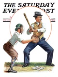 "Dad at Bat," Saturday Evening Post Cover, June 1, 1929 Reproduction procédé giclée par Alan Foster