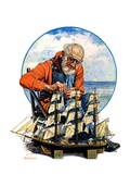 "Model Three Masted Ship,"September 17, 1927 Giclee Print by J.F. Kernan