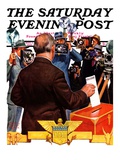 "Candidate Voting," Saturday Evening Post Cover, November 7, 1936 Reproduction procédé giclée par Edgar Franklin Wittmack