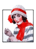 "Woman in Winter Wear,"December 20, 1924 Giclee Print by J. Knowles Hare