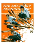 "Ski Jumpers," Saturday Evening Post Cover, February 26, 1938 Giclee Print by Ski Weld