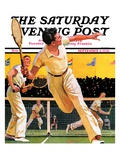 "Doubles Tennis Match," Saturday Evening Post Cover, September 5, 1936 Giclee Print by Maurice Bower