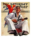 "Singing Sailor and Parrot," Saturday Evening Post Cover, October 16, 1937 Giclee Print by John Sheridan