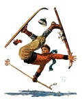 "Wipeout on Skis,"March 3, 1928 Giclee Print by Eugene Iverd