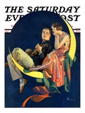 "Crescent Moon Couple," Saturday Evening Post Cover, June 14, 1930 Giclee Print by Elbert Mcgran Jackson