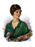 "Woman Artist and Her Palette,"April 28, 1928 Giclee Print by William Haskell Coffin