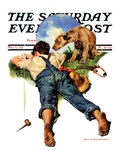 "Sick of Smoking," Saturday Evening Post Cover, May 6, 1933 Giclee Print by Harold Anderson