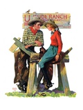 "Dude Ranchers,"July 23, 1932 Giclee Print by Charles Hargens