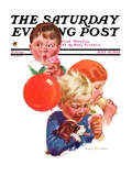 "Birthday Party," Saturday Evening Post Cover, May 18, 1935 Giclee Print by Cushman Parker