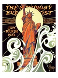 "Statue of Liberty," Saturday Evening Post Cover, July 7, 1934 Giclee Print by J.C. Leyendecker
