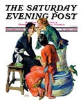 "Gossiping," Saturday Evening Post Cover, December 5, 1931 Giclee Print by John LaGatta
