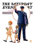"Policeman and School Children," Saturday Evening Post Cover, October 3, 1931 Giclee Print by J.C. Leyendecker