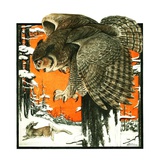 "Owl and Rabbit,"March 14, 1925 Giclee Print by Paul Bransom