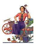 "Geranium Gardener,"May 1, 1937 Giclee Print by W.D. Stevens