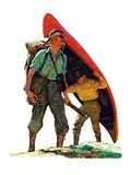 "Canoe Portage,"March 24, 1934 Giclee Print by Eugene Iverd