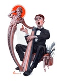 "Offkey Harpist,"April 4, 1925 Giclee Print by Elbert Mcgran Jackson