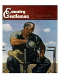 "Farmer on Tractor," Country Gentleman Cover, May 1, 1944 Giclee Print by Robert Riggs