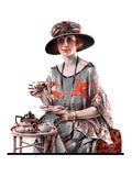 "Teatime,"July 7, 1923 Giclee Print by Pearl L. Hill