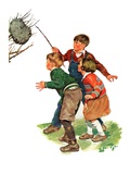"Children and Hornets Nest,"March 16, 1935 Giclee Print by Ellen Pyle