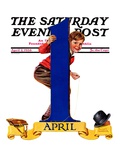 "April Fool's Day," Saturday Evening Post Cover, April 2, 1938 Giclee Print by Russell Sambrook