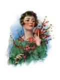 "Woman and Flowering Twigs,"May 21, 1927 Giclee Print by William Haskell Coffin