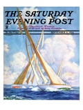 "Sailboat Regatta," Saturday Evening Post Cover, September 8, 1934 Giclee Print by Anton Otto Fischer