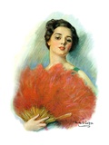 "Red Feathered Fan,"February 28, 1931 Giclee Print by William Haskell Coffin