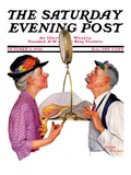 "Tipping the Scales," Saturday Evening Post Cover, October 3, 1936 Giclee Print by Leslie Thrasher