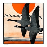 "Flock of Geese in Formation,"November 15, 1924 Giclee Print by Paul Bransom