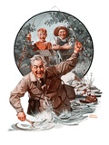 "Fisherman and Boys,"September 6, 1924 Giclee Print by Frederic Stanley