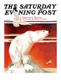 "Polar Bear on Iceberg," Saturday Evening Post Cover, January 14, 1933 Giclee Print by Jack Murray
