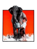 "Watering the Elephant,"July 14, 1923 Giclee Print by F. Lowenheim