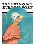 "Woman at the Rudder," Saturday Evening Post Cover, August 17, 1929 Giclee Print by Penrhyn Stanlaws