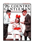 "Two Boys Bringing Girl Ice Cream," Country Gentleman Cover, July 5, 1924 Giclee Print by George Brehm