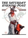 "Bronco Toss," Saturday Evening Post Cover, October 10, 1925 Giclee Print by Edgar Franklin Wittmack
