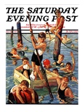 "Crowd of Boys Swimming," Saturday Evening Post Cover, July 28, 1928 Giclee Print by Eugene Iverd