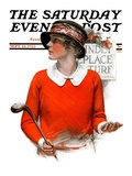 "Kindly Replace Turf," Saturday Evening Post Cover, September 22, 1923 Giclee Print by Charles A. MacLellan